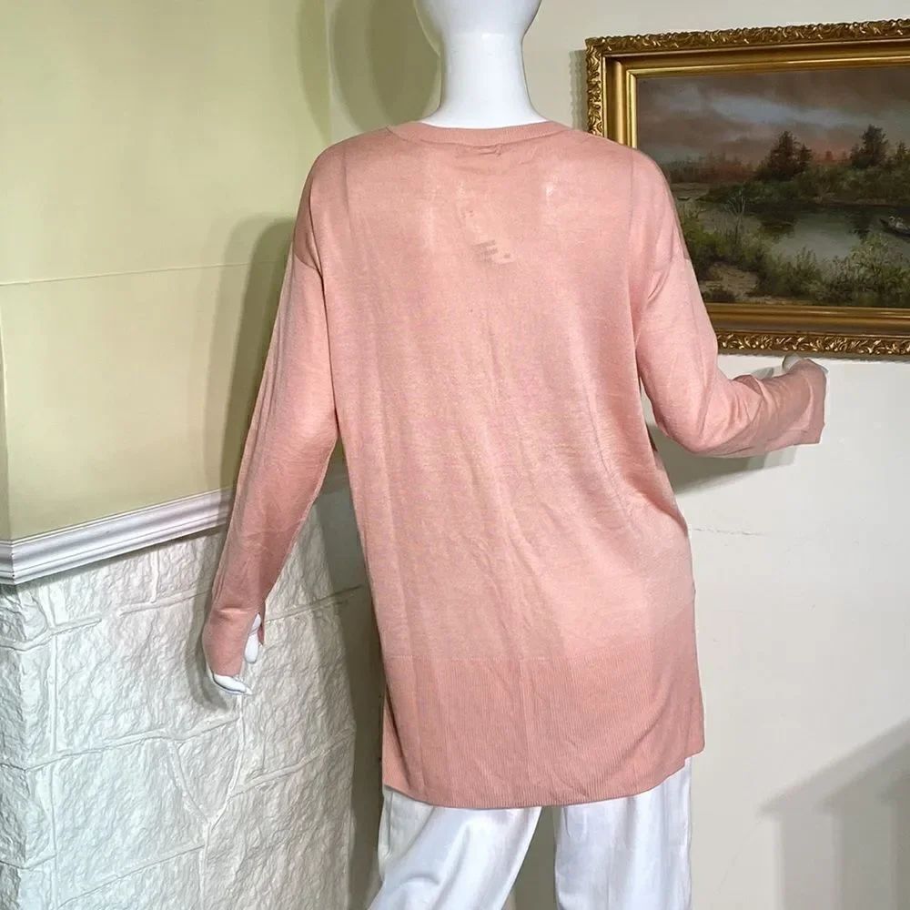 NWT H&M Soft Pink Oversized Light Knit Sweater - Picture 6 of 14